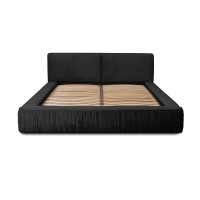 Lit coffre 140x200 coloris noir - Collection MINAO