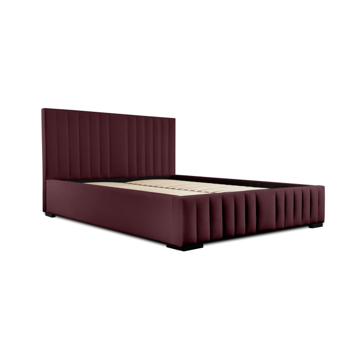 Lit coffre 160x200 coloris bordeaux - Collection LAS