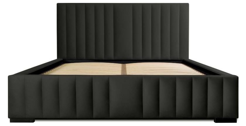 Lit coffre 140x200 coloris noir - Collection LAS