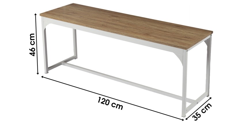 Banc de jardin blanc 120x46x35