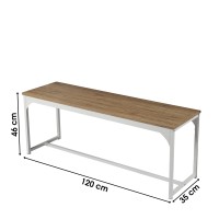 Banc de jardin blanc 120x46x35