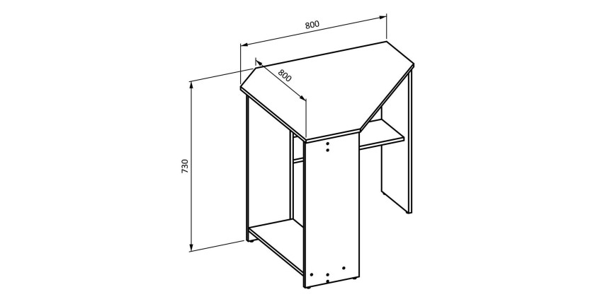 Bureau d'angle design collection KARO coloris blanc.