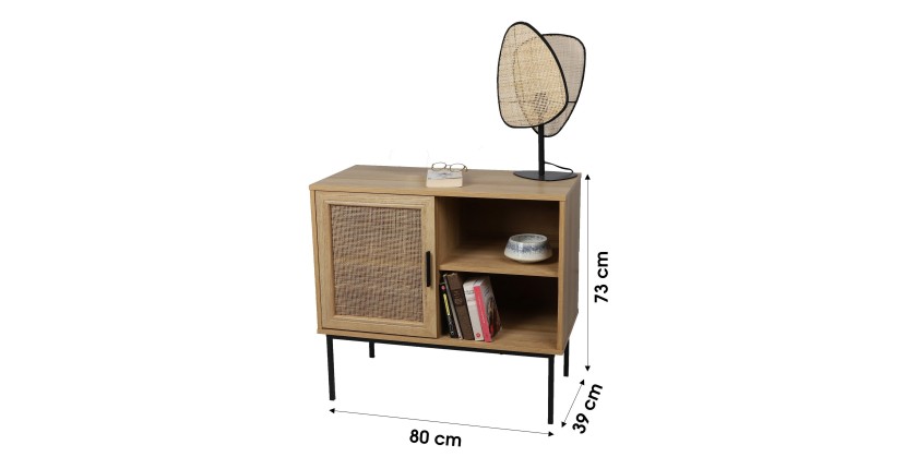 Petit buffet une porte et deux niches 80x39x73cm