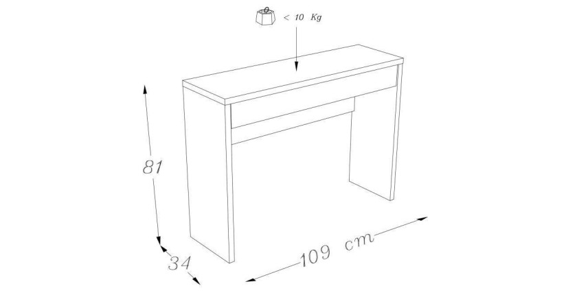 Meuble d'entrée, console ARENA coloris gris. Meuble design pour votre entrée