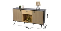 Buffet 2 portes et 1 tiroir et une niche style design dimensions 150x40x78cm