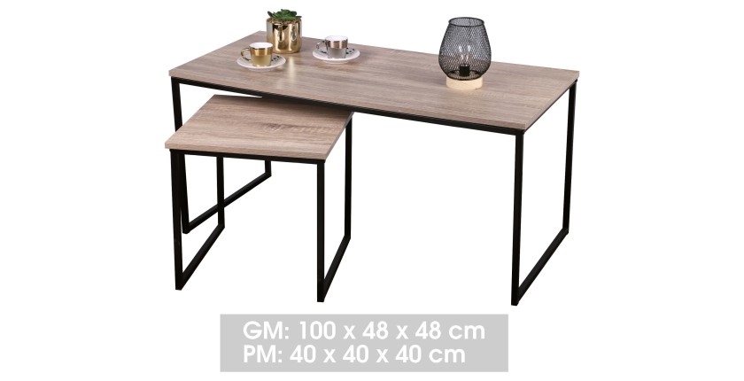 Ensemble de deux table basse design et moderne dimensions 100x50x40cm