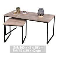 Ensemble de deux table basse design et moderne dimensions 100x50x40cm