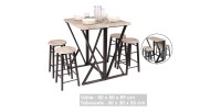 Ensemble de bar pliable avec ses 4 tabourets dimensions 100x60x89cm