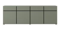 Buffet XL coloris vert sauge 225cm collection HAVANA. Bahut  design avec 4 portes et 4 tiroirs.