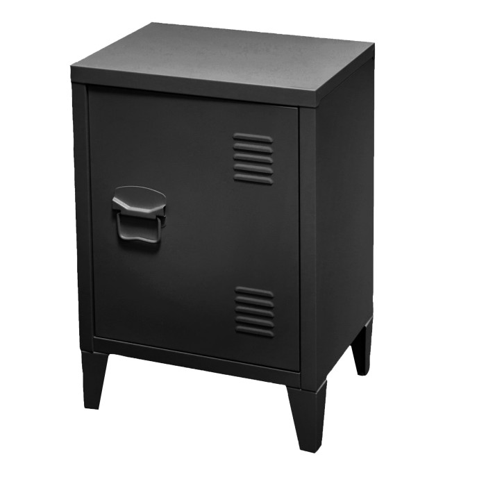 Petit casier de bureau avec 1 porte, style industriel - dimensions 40x30xH57cm