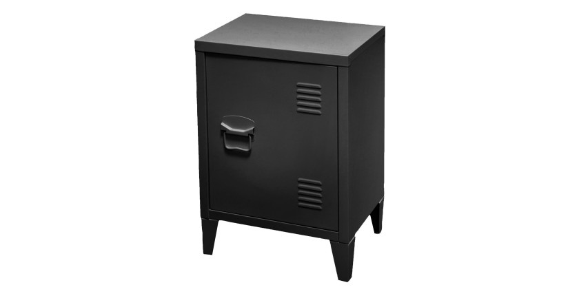 Petit casier de bureau avec 1 porte, style industriel - dimensions 40x30xH57cm