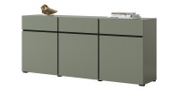 Buffet coloris vert sauge 180cm collection HAVANA. Bahut  design avec 3 portes et 3 tiroirs.