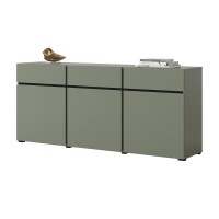 Buffet coloris vert sauge 180cm collection HAVANA. Bahut  design avec 3 portes et 3 tiroirs.