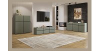 Buffet coloris vert sauge 180cm collection HAVANA. Bahut  design avec 3 portes et 3 tiroirs.