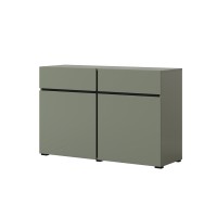 Buffet coloris vert sauge 120cm collection HAVANA. Bahut  design avec 2 portes et 2 tiroirs.