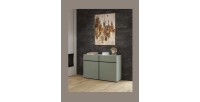 Buffet coloris vert sauge 120cm collection HAVANA. Bahut  design avec 2 portes et 2 tiroirs.