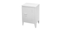 Petit casier blanc de bureau avec 1 porte, style industriel - dimensions 40x30xH57cm