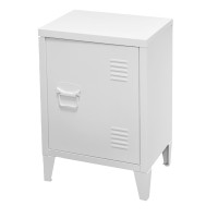 Petit casier blanc de bureau avec 1 porte, style industriel - dimensions 40x30xH57cm