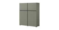 Buffet haut coloris vert sauge L120xH140xP40 collection HAVANA. Bahut  haut design avec 4 portes.