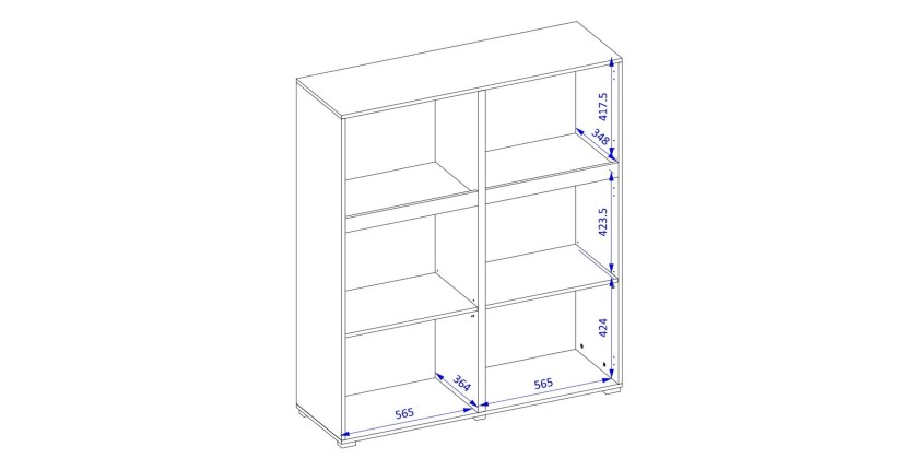 Buffet haut coloris vert sauge L120xH140xP40 collection HAVANA. Bahut  haut design avec 4 portes.