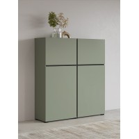 Buffet haut coloris vert sauge L120xH140xP40 collection HAVANA. Bahut  haut design avec 4 portes.