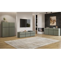 Ensemble de 3 meubles design coloris vert sauge pour salon collection HAVANA.