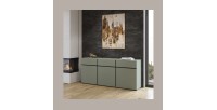 Ensemble de 3 meubles design coloris vert sauge pour salon collection HAVANA.