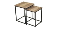 Ensemble de deux tables d'appoint carre 35x35xH45cm et 40x40xH50cm