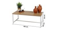 Table basse coloris chêne clair style classique dimensions 100x50x36cm