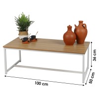 Table basse coloris chêne clair style classique dimensions 100x50x36cm