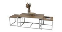 Ensemble de 3 tables d'appoint carré style classique dimensions 100x60xH45cm