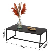 Table basse coloris noir style classique dimensions 100x50x36cm