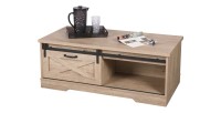 Table basse avec 1 porte coulissante et une niche 117x59xH45cm