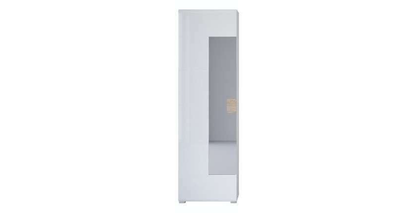 Armoire à chaussures design avec miroir collection OHIO, coloris blanc et chêne