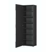 Armoire à chaussures design avec miroir collection OHIO, coloris gris anthracite et chêne