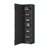 Armoire à chaussures design avec miroir collection OHIO, coloris gris anthracite et chêne