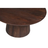 Table ronde collection MITCHEL en bois exotique de manguier brun diamètre 80 cm