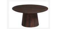 Table ronde collection MITCHEL en bois exotique de manguier brun diamètre 80 cm