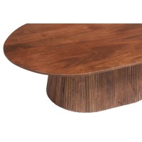 Table basse ovale collection MITCHEL en bois exotique de manguier brun clair 120x70cm