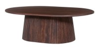 Table basse ovale collection MITCHEL en bois exotique de manguier brun foncé 120x70cm