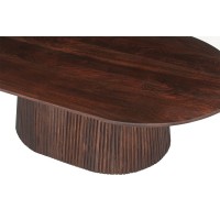 Table basse ovale collection MITCHEL en bois exotique de manguier brun foncé 120x70cm