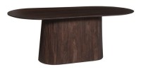 Table basse ovale collection MITCHEL en bois exotique de manguier brun foncé 200x100cm