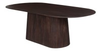 Table ovale collection MITCHEL en bois exotique de manguier brun foncé 230x110cm