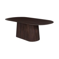 Table ovale collection MITCHEL en bois exotique de manguier brun foncé 230x110cm