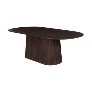 Table ovale collection MITCHEL en bois exotique de manguier brun foncé 230x110cm