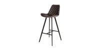 Tabouret de bar style vintage coloris brun foncé. Collection PALMADE