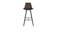 Tabouret de bar style vintage coloris brun foncé. Collection PALMADE