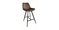 Tabouret de bar style vintage coloris brun foncé. Collection PALMADE