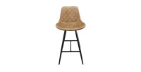 Tabouret de bar style vintage coloris cognac. Collection PALMADE