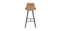 Tabouret de bar style vintage coloris cognac. Collection PALMADE